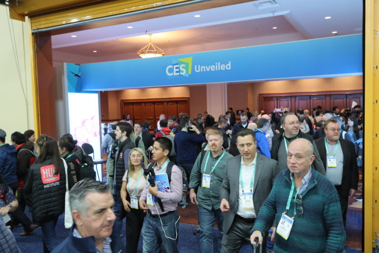 Attendees walking in CES