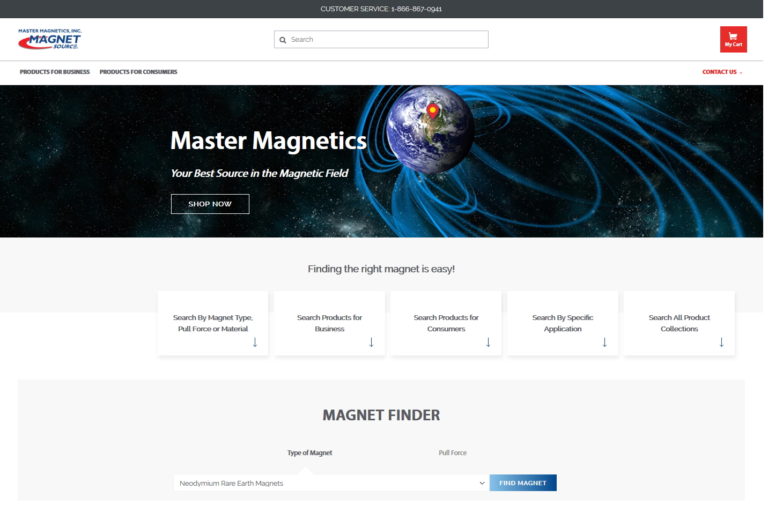 Master Magnetics Homepage on new website 2020