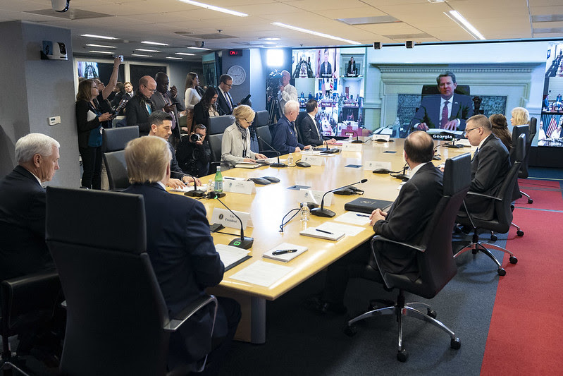 President Trump leads a teleconference with Governors at FEMA Headquarters to discuss the Coronavirus response | March 19, 2020