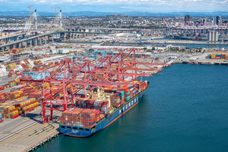 Port of Long Beach overhead cranes image