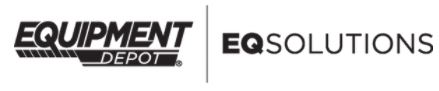 Eq Depot and EQ Solutions logo white background graphic