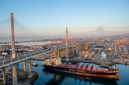 Port of Long Beach cargo container ship image