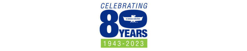 Cascade Corporation 80 year logo