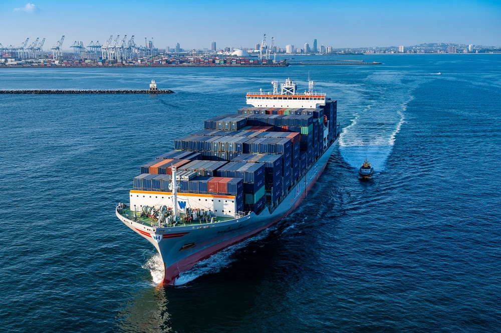 Pier J, Port of Long Beach, SSA, Wan Hai The Wan Hai 362 departs the Port of Long Beach, CA Aerials in September 2023