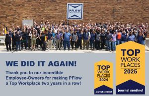 PFlow Industries a Winner of the Southeast Wisconsin Top Workplaces 2025 Award image